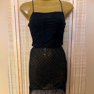 NWT BEAUTIFUL MESH FRINGE SKIRT